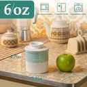 NUTRIUPS Ceramic Butter Crock, Butter Dish with Lid for Countertop with Water Line, French Retro Butter Crock for Spreadable Butter (Cyan Mist White)