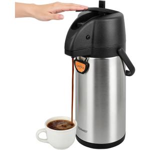 Airpot Coffee Dispenser Thermal with Pump,3L/102 Oz Insulated Stainless Steel Large Airpot Coffee Carafe Lever Action for Hot/Cold Water,Thermal Carafe for Hot Cocoa for Parties (101.4 Ounces)