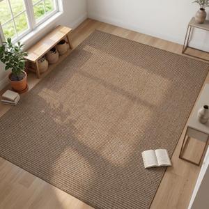 Easy Jute Area Rug Natural 8x10 Indoor Outdoor Rugs for Bedroom