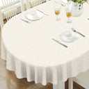 Oval Tablecloth, French Country Printed Oval Table Cloth-60x84 Inch, Fabric Washable and Waterproof Oval Table Cover for Farmhouse Kithchen Dining Decoration