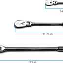 Capri Tools Ratchets, True 72-Tooth, 5-Degree Swing Arc (3-Piece Set/Flex-Head Low Profile), (Model: CP12000FX)