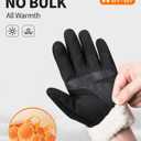 RIGWARL Warm Kids Winter Gloves for Boys Girls, Water-Resistant Touchscreen Gloves with Zipper Cuff, Gifts for Kids Christmas
