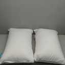 Oubonun 12 x 20 Lumbar Pillow (Set of 2) - 100% Cotton Cover - Rectangle Square Sofa Pillow Inserts - Decorative Pillow Pair - White Couch Pillow