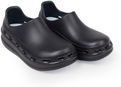 nurfit NURSTEP Unisex Lightweight Slip On Comfortable Slip Resistant Medical Nursing Mule & Clog Recovery Slides with Arch Support Insoles for Healthcare Hospital Work Operating Room, 8 Men, Black