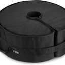 Rhino BaseMate 18" Round Umbrella Base Weight with Side-Slot Opening Fits Offset, Cantilever & Outdoor Patio Umbrellas Easy Setup Black