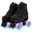 Risup High-Top Skates for Men, Women, Girls - Classic Double-Row Four Wheel Roller Skates, Size 43