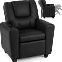 Costzon Kids Recliner Chair with Cup Holder, Adjustable Lounge Chair w/Footrest for Children Boys Girls Room, Ergonomic Toddler Furniture Sofa for Age 3+, Kids Recliner up to 150 lbs