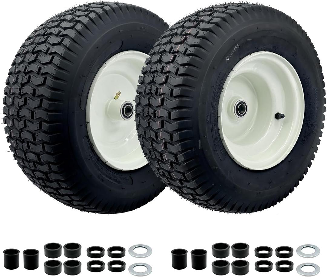 2-Pack 16 x 6.5-8 Riding Lawn Mower Tire and wheel with 3/4" or 5/8'' Bushing, 16Inch Tire Assembly for Lawn Mower, Garden Tractor.3" -6''Offset Hub. (16 x 6.50-8 Tubeless,3" Offset Hub)
