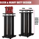 21 Inch Spring Isolation Speaker Stands, Heavy Duty 110lbs Pair | Vibration-Absorbing MDF Wood Design to Inhibit Acoustic Feedback. For HiFi Bookshelf Speakers, Studio Monitor Home Theater