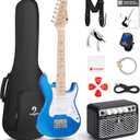 Kids Electric Guitar Vangoa 30 Inch Electric Guitar for Beginner Kit for Young Players with Amp, Bag, Strap, Extra Strings, Capo, Tuner, Picks, Cable (Blue)