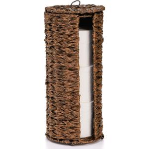 WRINGKIT Toilet Paper Holder Stand, Free Standing Toilet Tissue Roll Storage Rack with Lid, Waterproof Tissue Organizer Shelf Basket for Bathroom Accessories, Under Sink