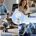 2 x Foldable Vacuum Magnetic car Phone Holder for Magsafe, 360 Rotatable Suction Phone Mount,Car Phone Holder for iPhone (White)