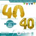 2 x 40 Inch Large Gold Number Celebration and Decoration Balloon for Birthday Parties, Graduations, Anniversaries, Weddings, Photo Shoots, Special Events - Helium Foil Mylar (Gold Number 40)
