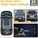 Wireless Carplay Screen for Car with 2K Dash Cam 8.1" HD Portable Car Stereo Touchscreen with Apple CarPlay Android Auto, Voice Control, Bluetooth, Mirror Link, GPS Navigation, 1080P Backup Camera