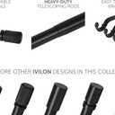 Ivilon Curtain Rods for Windows - Diamond Knurled End Cap, 1 inch Diameter, Extendable Drapery Rod for Windows, 48 to 86 Inches. Color Black