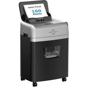 BONSEN 160-Sheet Autofeed Micro-Cut Heavy Duty Paper Shredder for Office