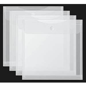 Henoyso 24 Pcs 12 x 12 Scrapbook Paper Storage Organizer Top Loading Plastic Craft Paper Holder Storage Organization for Holding Scrapbook Vinyl Files Photos, Clear