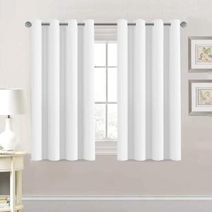 White Curtains for Bedroom/Living Room - Classic Grommet Top (2 Panels, 52 Inch by 53 Inch) 