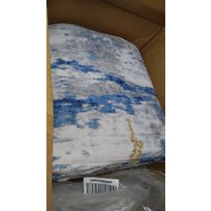 Washable Area Rugs 8'x10' Non-Slip Modern Abstract Soft for Living Room Entryway Bedroom Nursery, Print Pattern, Grey Blue Gold/Golden