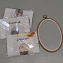 Maydear 4 Pack Embroidery Starter Kit with Pattern, Stamped Cross Stitch Kits for Beginners Adults with Embroidery Hoop and Instructions, Hand Embroidery Kit Cross Stitch Kits Stamped (brown)