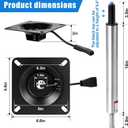 3/4" Pin Adjustable Locking Boat Seat Base, 3 Height Ranges(13-19)(18-24)(24-30) Inch, for Yacht & Fishing Boat Mounting
