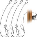 Gate Latch Cable Pull, 19 Inch Stainless Steel Adjustable Gate Pull Cord for Metal Wooden Fences Garden Backyard Door Fence Gate Opener (4 Pieces, Black)
