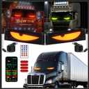 Sachie 2PC Devil Eyes LED Light Strips for Cars/Trucks/SUVs - 23.6"x4.73" Customizable Windshield Decoration with App Control, IP68 Waterproof, USB-Powered