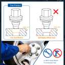 GAsupply M12x1.25 OEM Lug Bolts Fit for Citroen C2 C3 C4, Peugeot 206 307 308 407 408 607 3008, Flat Seat Washer Factory Wheel Lug Bolt Stud, 18mm Shank, Dacromet Chrome, 17mm Hex, 20pcs