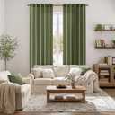 MIULEE Faux Linen Curtains 84 Inch Length 2 Panels Natural Olive Green Semi Sheer Curtain with Back Tab Rod Pocket, Light Filtering Window Privacy Burlap Drapes for Living Room Bedroom 42W x 84L