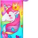 Home Tune Cute Water Bottle for School Kids Girls, BPA FREE Tritan & Leak Proof & Easy Clean & Carry Handle, 23oz/ 680ml - Unicorn
