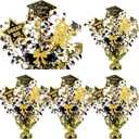 Unittype 6 Pack 2026 Graduation Table Centerpiece Black and Gold Party Decorations Congrats Grad Big Dream Centerpieces for Tables Metallic Foil Spray Centerpiece Glitter Cap Star Table Top Decor