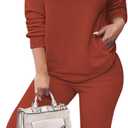 Fixmatti Women's 2 Piece Sweatsuit Long Sleeve Shirts Jogger Pant Set Tracksuit, M