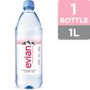 Evian Natural Spring Water, 1 L bottle, BB Apr, 28,2028