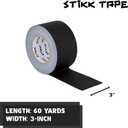 STIKK Gaffer Tape - Black Gaffers Tape - 3 inch x 60 yards - Pro Gaff Tape for Staging Work - Grafting Tape for Filming, Photography, Radio - Effective Heavy-Duty Water Resistant Gaff Tape