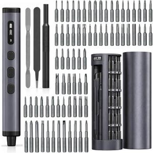 Mini Electric Precision Screwdriver Set, 78 in 1 Cordless Repair Kit with OLED Display, USB-C Rechargeable, 72 S2 Steel Magnetic Bits for Phone, Laptop, Watch & Electronics Repair (Grey)