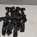 6 inch Hair Bow Velvet Hair Clip with Tails 6 pack Pearls (Black)