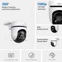 Tapo 1080P Outdoor Wired Pan/Tilt Security Wi-Fi Camera, 360 View, Motion Tracking, Works with Alexa & Google Home, Night Vision, Free AI Detection, Cloud & SD Card Storage(up to 512GB), Tapo C500