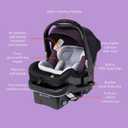 Baby Trend Secure-Lift Infant Car Seat, Dash Plum Compact Lightweight Carrier, Infant Comfort Cushioning, Adjustable Harness Fit, Manufactured Date is 01/17/2026
