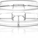 DEAYOU Ice Serving Tray for Party Food, Chilled Serving Platter Dish with 4 Compartments, 15" Flip-Lid Divided Serving Bowl for Appetizers, Fruits, Vegetables, Salads, Shrimp Cocktail