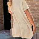 MARZXIN Womens Sweater Crewneck Short Sleeve Knit Pullover Tops Causal Oversized Lightweight Sweaters (S)