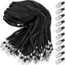 Marspark Lanyards Bulk with Clip Flat Neck Lanyard Badge Lanyard with Swivel Hook Lanyards for ID Cards Holder (Black)