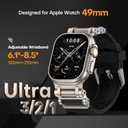 TAURI Silicone for Apple Watch Bands Ultra 3/2/1 49mm [Liquid Silicone Strap + Stainless Steel Metal Connector] Sport Band for iWatch 49mm Adjustable Band Men Women, Black