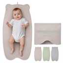 Blissful Diary Vegan Leather Portable Changing Pad, Wipeable & Waterproof Baby Change Mat in Diaper Bag, Travel Essential & Registry Gift, Taupe