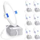 Ensenior 6 Pack 6 Inch LED Recessed Light, Dimmable, 5000K Daylight, 1200LM High Brightness, 12W 120V, 2 Pin, ERL-12X-ETL, Damp Rated, Ultra-Thin Canless Wafer Ceiling Light - ETL & FCC & IC