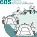 Hewolf Instant Tent for 4-6 Person Camping, Waterproof Easy Pop Up Tent Sets Up in 60 Seconds for Family Outdoor Hiking & Backpacking with Carry Bag