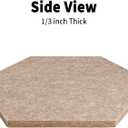 10 Pack Hexagon Cork Board Tiles Alternative, 12'' Fully Self-Adhesive Modern Felt Bulletin for Wall Decor, Frameless Pin Board for Office, Renter-Friendly Decorative Hexagon Corkboard with 30 Pins
