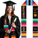 Tondiamo First Generation Graduation Stole Mexican Graduation Sash Class 2026 Virgen De Guadalupe Serape Stole for Graduates