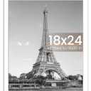upsimples 18x24 Picture Frame, Display Pictures 16x20 with Mat or 18 x 24 Without, Wall Hanging Poster Frames, White, 1 Pack
