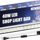40W Super Bright LED Work Light - 4800LM 6500K Cool White, 6.6ft Extra Long Cord, Plug-in Shop Light Bar for Garage, Workshop, Basement, Warehouse, Outdoor Yard | Easy Installation(1 Pack)