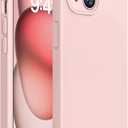 Miracase Compatible with iPhone 15 Plus Case, [Soft Anti-Scratch Microfiber Lining], Liquid Silicone Case Gel Rubber Shockproof Drop Protection Phone Case for iPhone 15 Plus (Sand Pink)